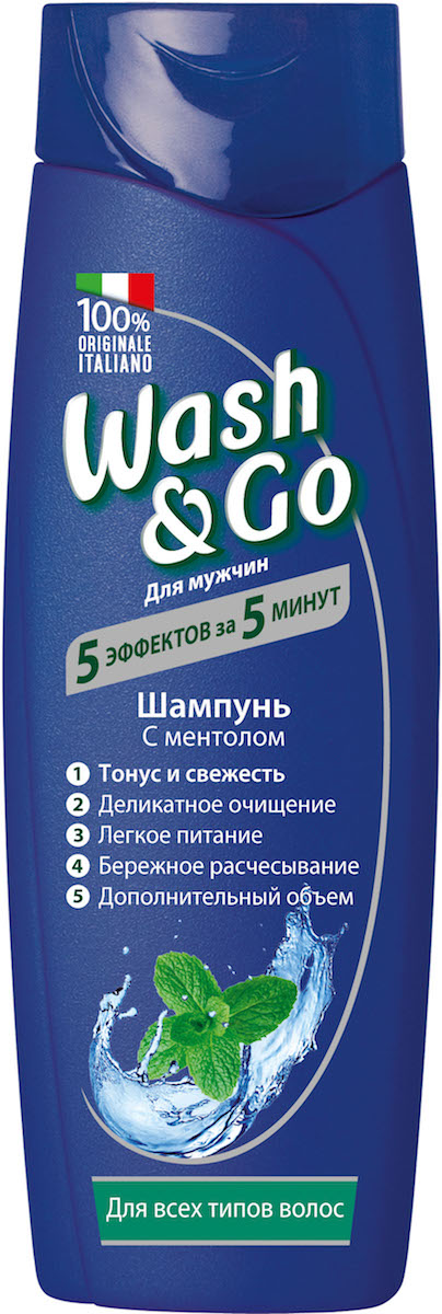 

Шампунь Wash & Go с ментолом для всех типов волос 400мл