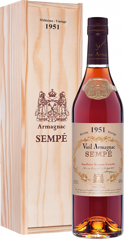 

Арманьяк Sempe Vieil, Armagnac AOC , 40 %, 700 мл, 1951г, gift box