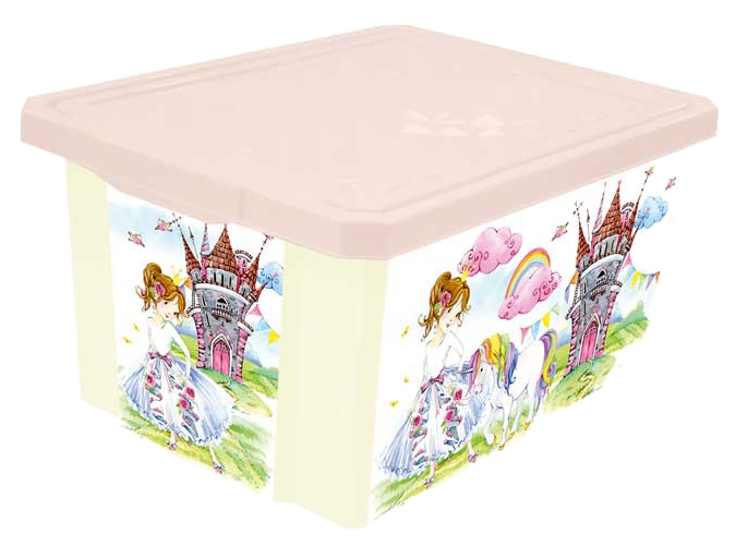 LITTLE ANGEL Детский ящик для хранения игрушек Сказочная принцесса, 57 л LA1028 ящик для игрушек с крышкой принцесса объём 30 л белый