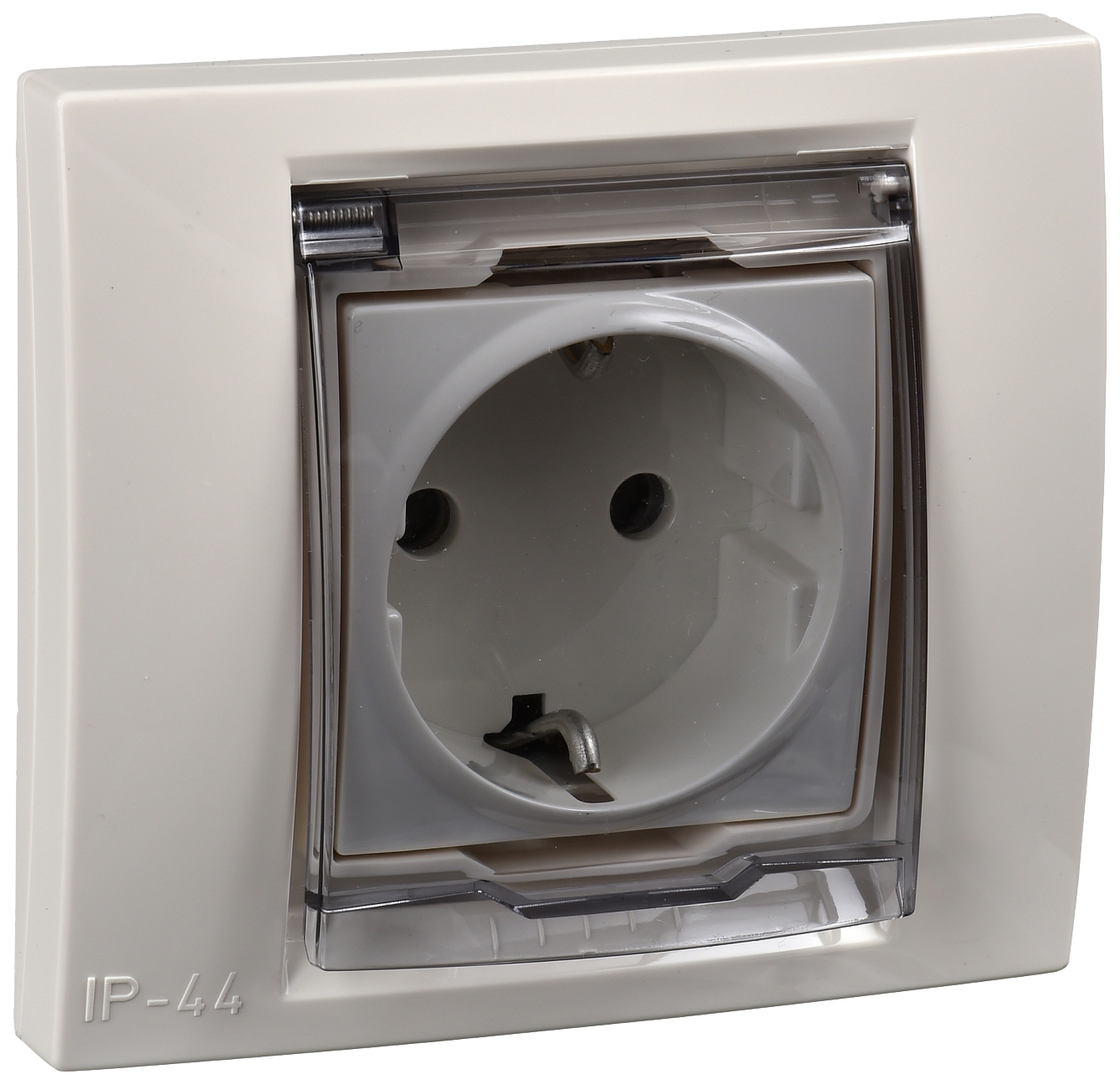 фото Розетка сп schneider electric unica, 1 модуль, ip44, бежевая