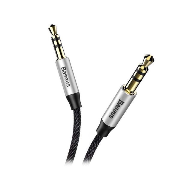 

Кабель Baseus Yiven Audio Cable M30 Aux 1.5m Silver/Black, Черный