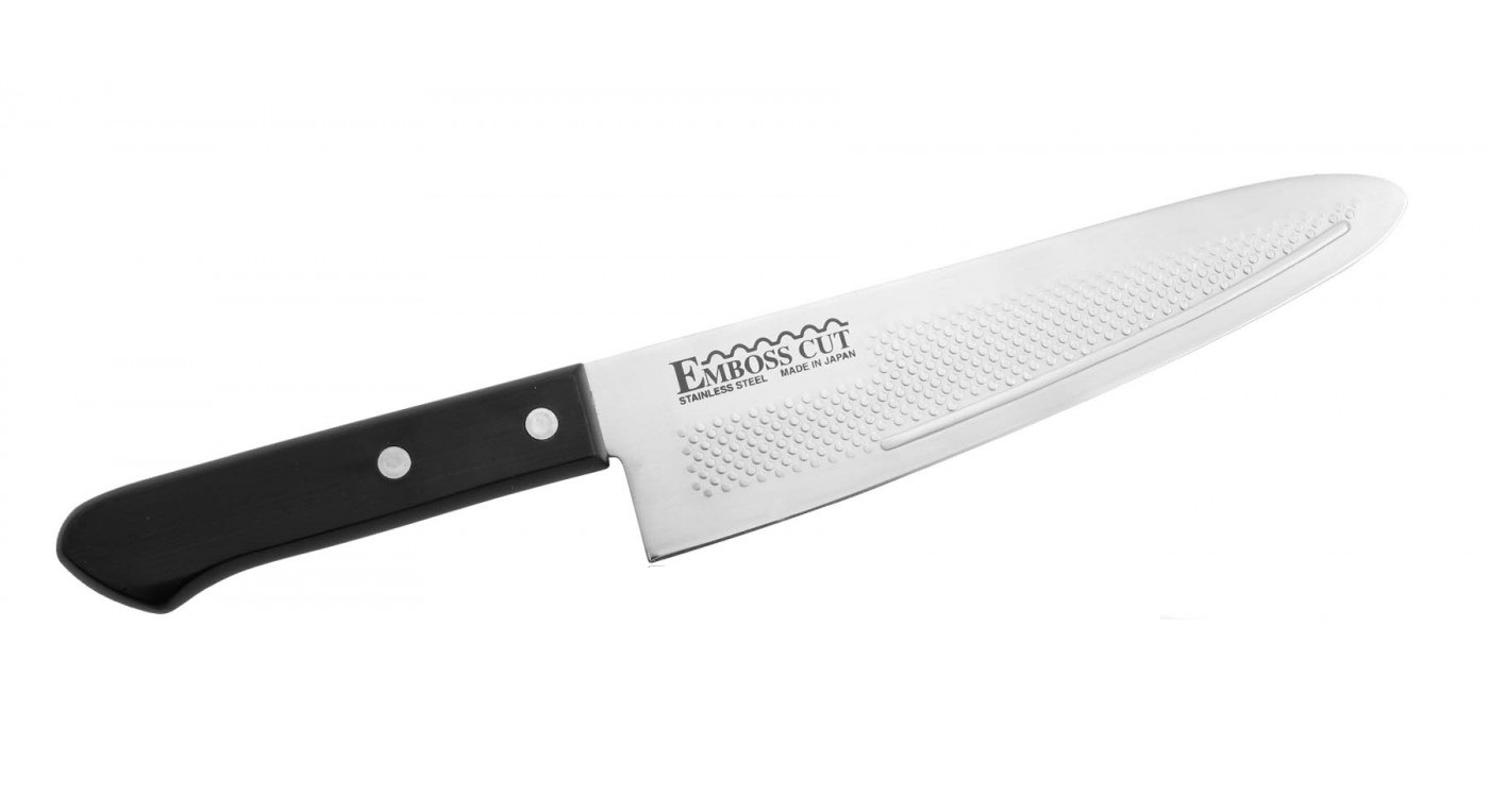 Нож Кухонный Поварской, Японский шеф нож Fuji Cutlery, лезвие 18,5 см, сталь Mo-V, Япония