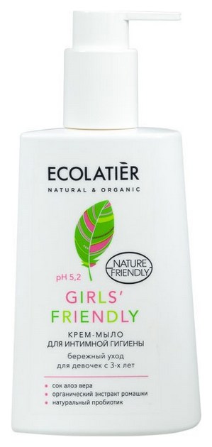 фото Крем-мыло для интимной гигиены ecolatier girls' friendly 250 мл