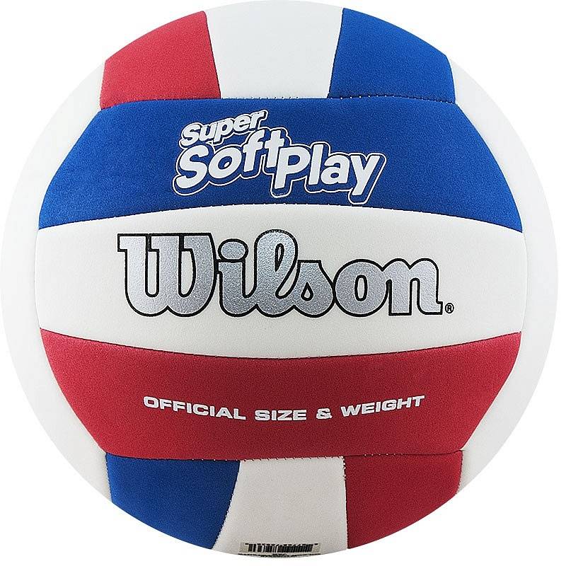 фото Волейбольный мяч wilson super soft play 2017 №5 blue/white/red