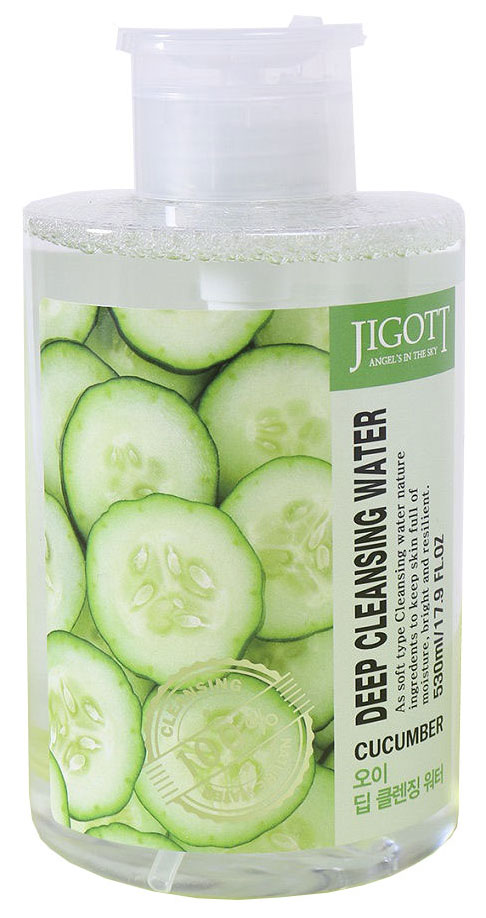 фото Мицеллярная вода jigott deep cleansing water cucumber 530 мл