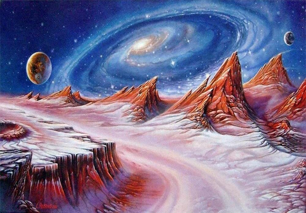 

Алмазная вышивка Алмазное Хобби Марсианский пейзаж, 40x60 см, Марсианский пейзаж
