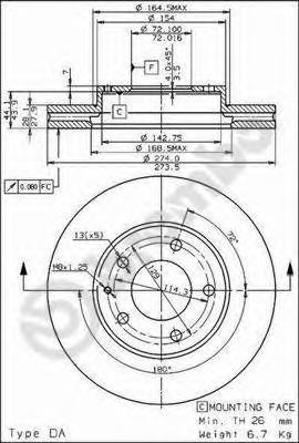 фото Тормозной диск brembo 09686310