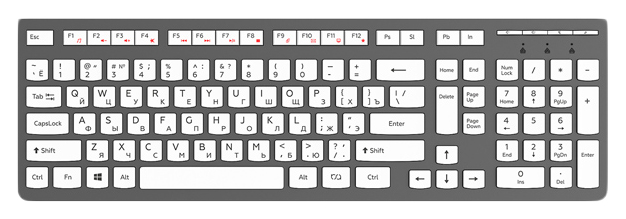 

Клавиатура Red Square RSQ-KBWD-002-GR White/Grey, RSQ-KBWD-002-GR
