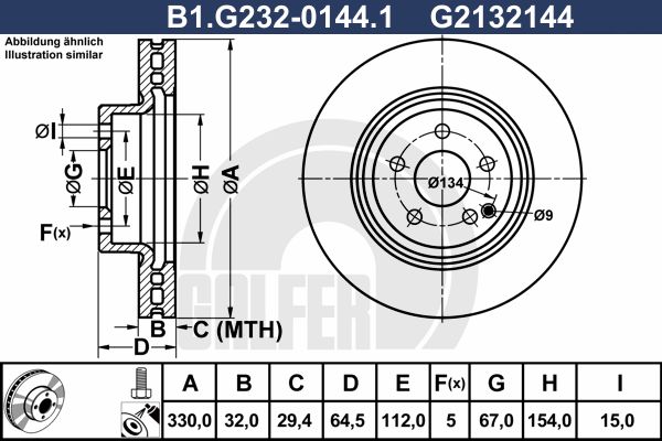 фото Тормозной диск galfer b1.g232-0144.1