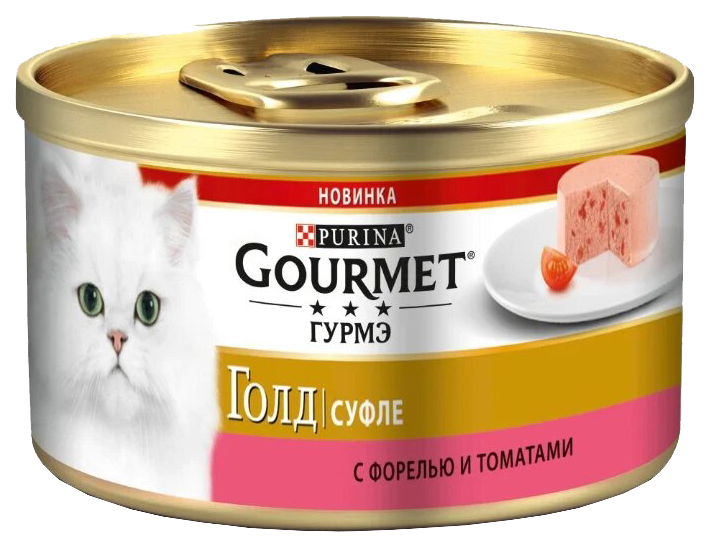 фото Консервы для кошек gourmet gold, паштет форель, томат, 85г