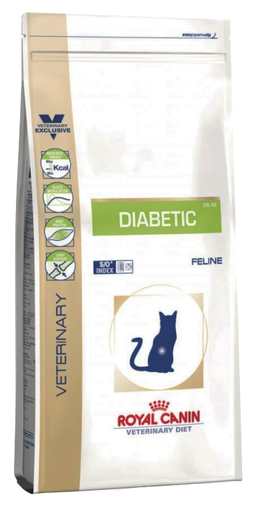 фото Сухой корм для кошек royal canin veterinary diet diabetic, при диабете, птица, 0,4кг