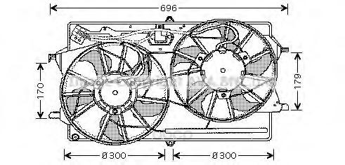 Вентилятор охлаждения двигателя Ford Focus 98-05 Ava FD7505