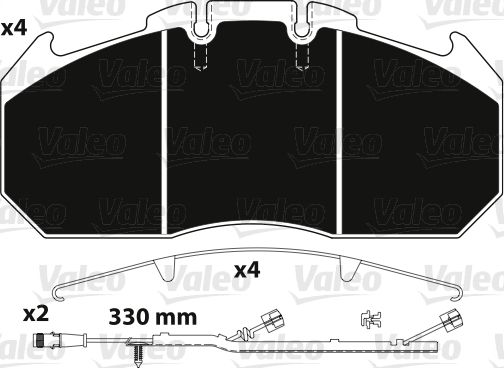 

Комплект тормозных дисковых колодок Valeo 882219