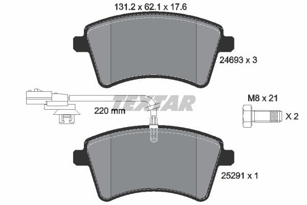 

Тормозные колодки Textar дисковые 2469306