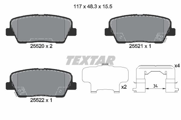 

Тормозные колодки Textar дисковые 2552003
