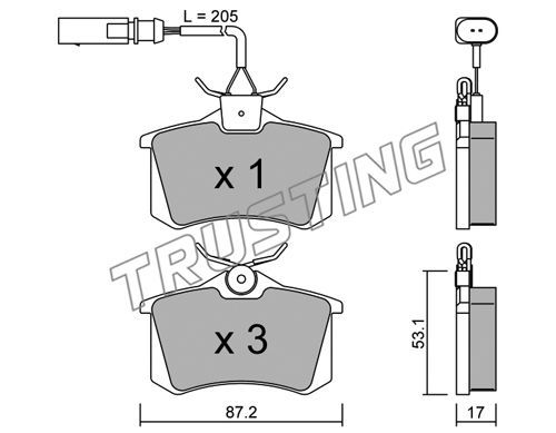 

Тормозные колодки TRUSTING дисковые 1023