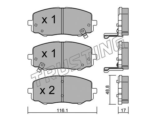 Тормозные колодки TRUSTING дисковые 9300