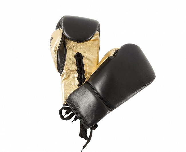 Боксерские перчатки Clinch Pro Lace черно золотые