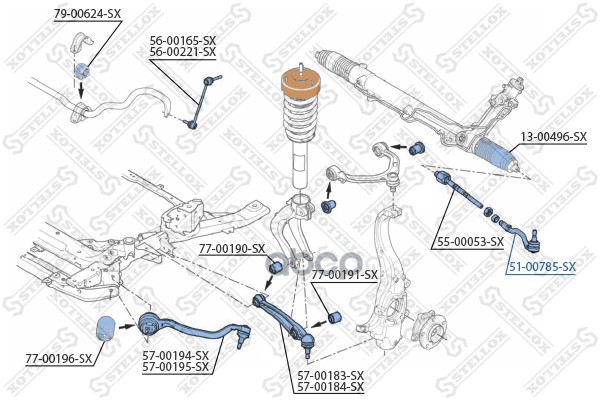 

Наконечник рулевой Stellox 5100785SX