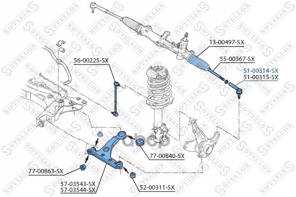 

Наконечник рулевой Stellox 5100314SX
