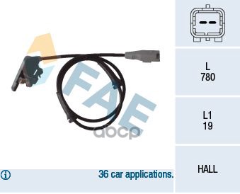 

Датчик abs FAE 78080