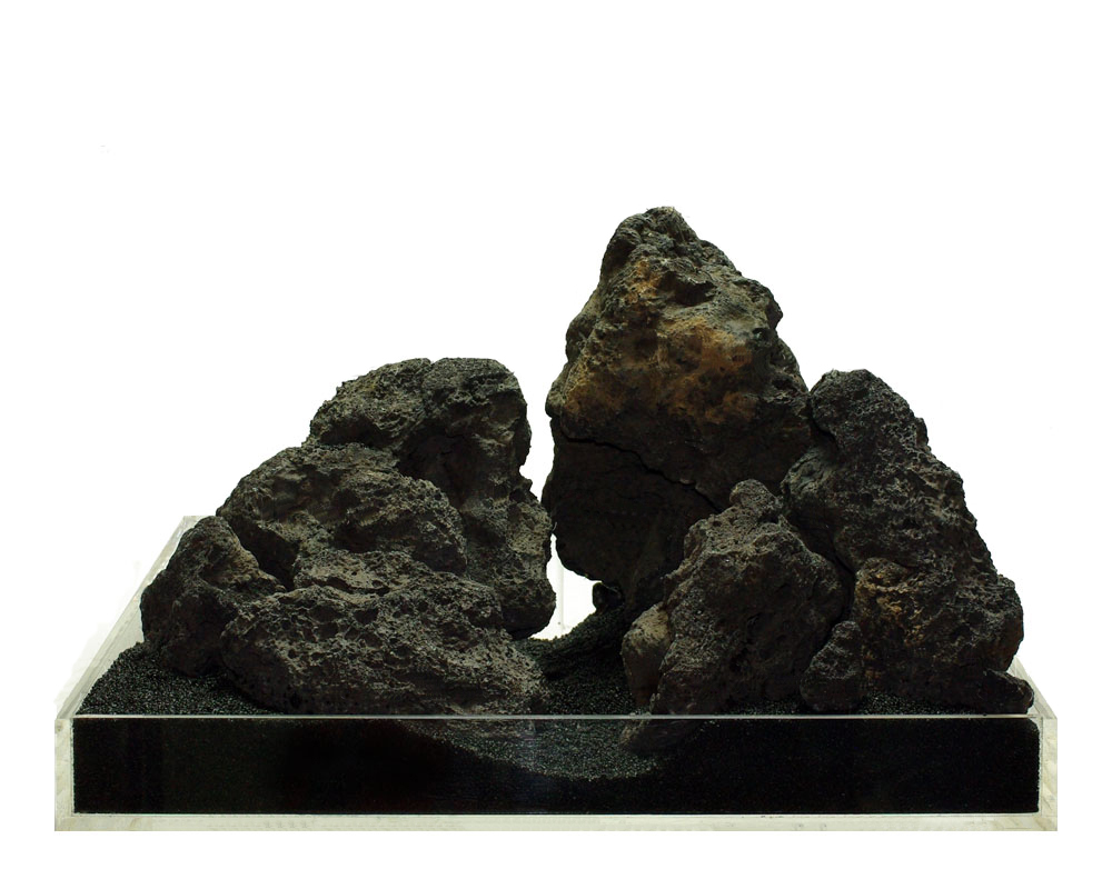 фото Камень для аквариума и террариума udeco black lava m, натуральный, 15-25 см