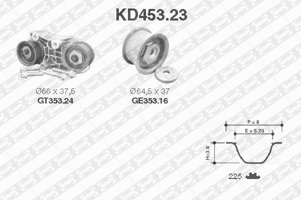 фото Комплект ремня грм snr kd453.23 ntn-snr