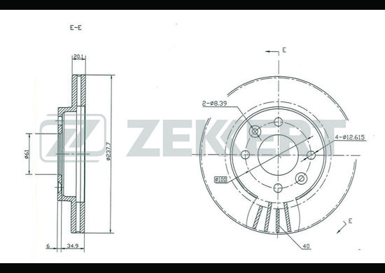 фото Тормозной диск zekkert bs-5106