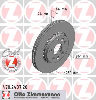 фото Тормозной диск zimmermann 470.2437.20