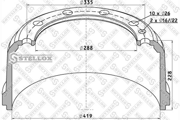 

Тормозной барабан STELLOX 85-00042-SX