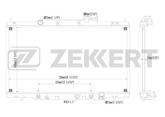 Радиатор охлаждения двигателя ZEKKERT MK-1170 600000343999