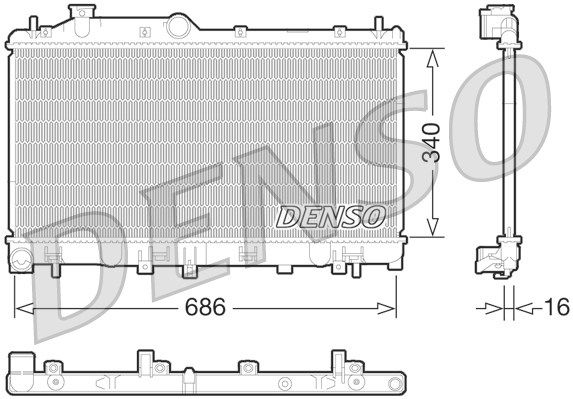 

Радиатор охлаждения двигателя DENSO DRM36013