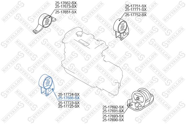 

Опора двигателя Stellox 2517686SX