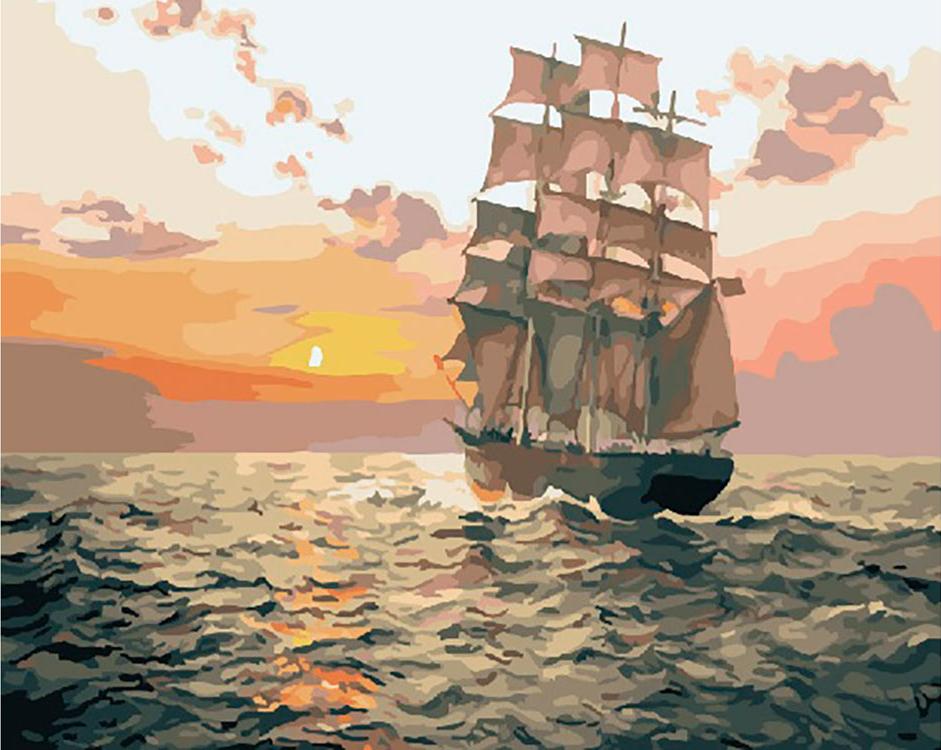 

Картина по номерам Paintboy Парусник на закате, 40x50 см, Парусник на закате