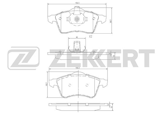 фото Комплект тормозных колодок, дисковый тормоз zekkert bs-1282