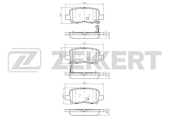 фото Комплект тормозных колодок, дисковый тормоз zekkert bs-2158