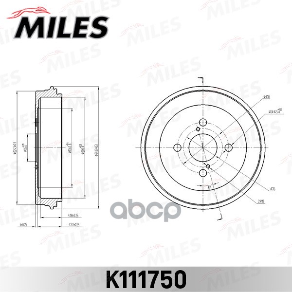 

Барабан Тормозной Toyota Yaris 99-05 (Пр-Во Япония) Miles арт. k111750