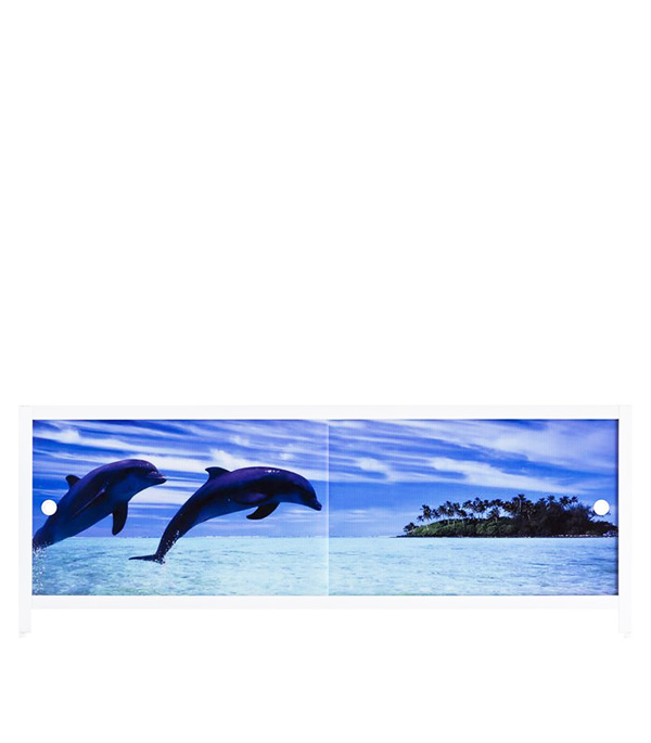 фото Экран под ванну метакам ультралегкий арт дельфины 150 см