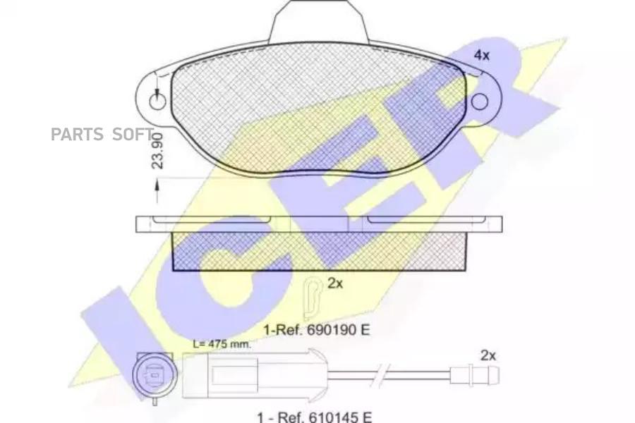 

Колодки Передние Fiat/Alfa/Lancia Icer 180953 Icer арт. 180953