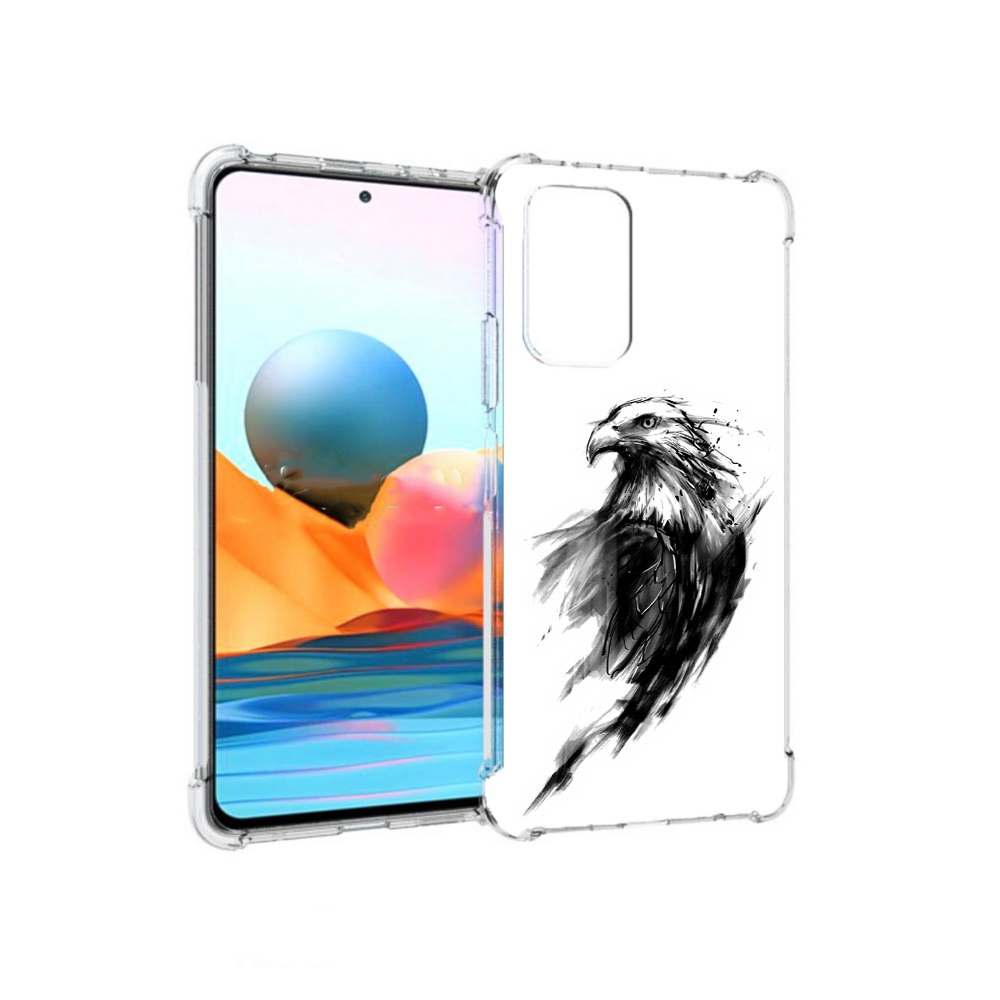 

Чехол MyPads Tocco для Xiaomi Redmi Note 10 Pro чб птица (PT158414.284.670), Прозрачный, Tocco