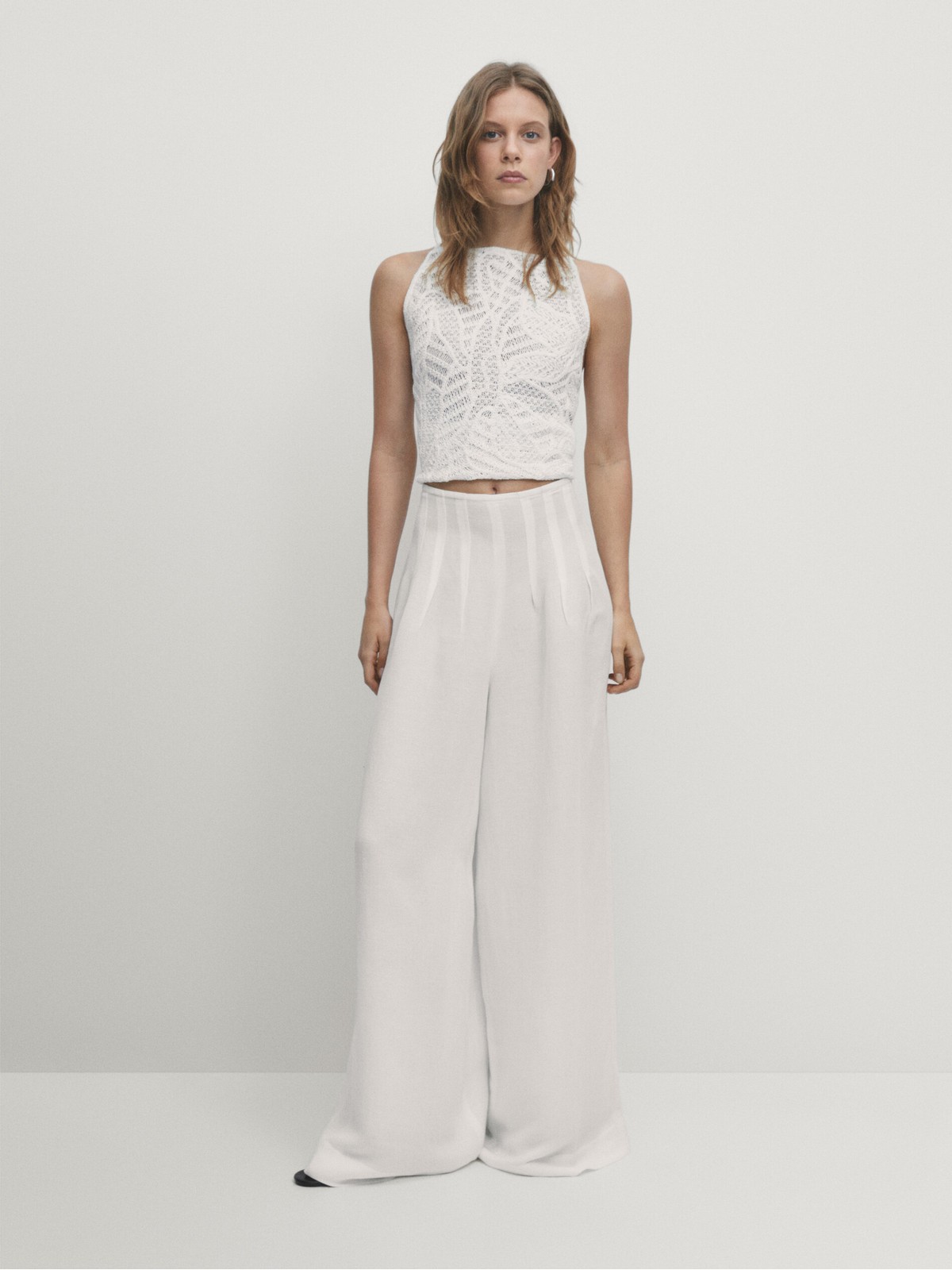 

Брюки женские Massimo Dutti 5088/783-I2024 белые 42 EU, Белый, 5088/783-I2024