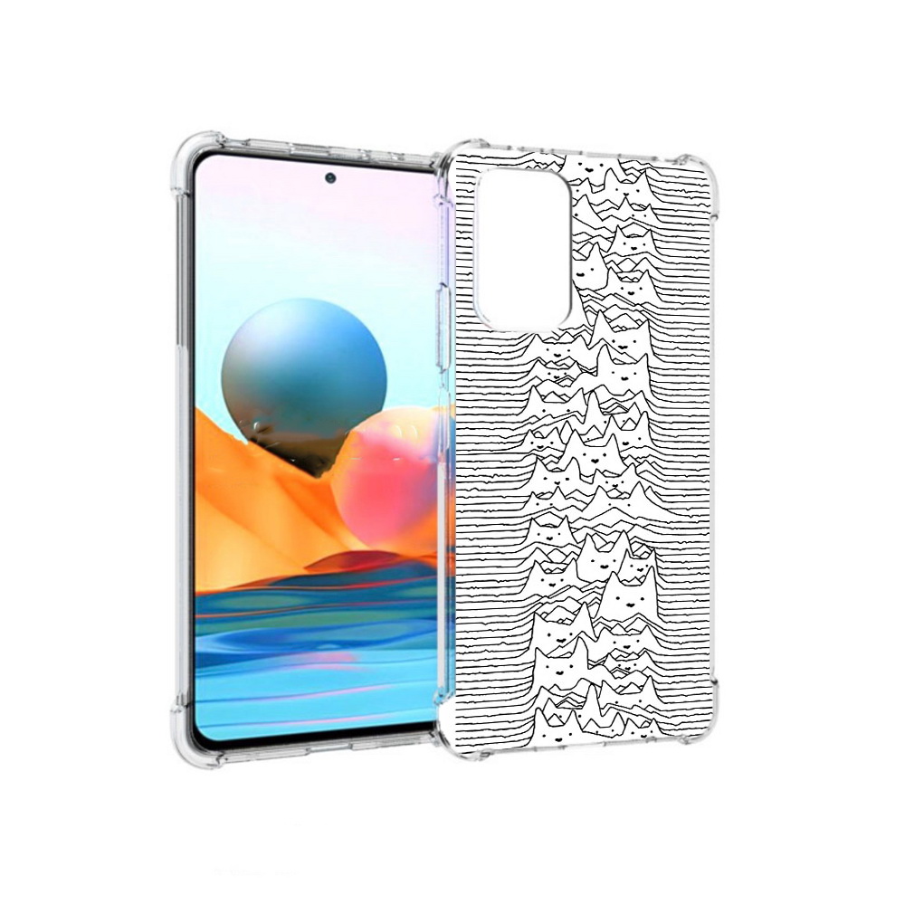 

Чехол MyPads Tocco для Xiaomi Redmi Note 10 Pro черно белые коты 3D (PT158414.284.682), Прозрачный, Tocco