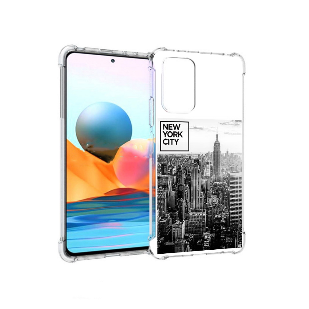 Чехол MyPads Tocco для Xiaomi Redmi Note 10 Pro черно белый ньюерк (PT158414.284.686)