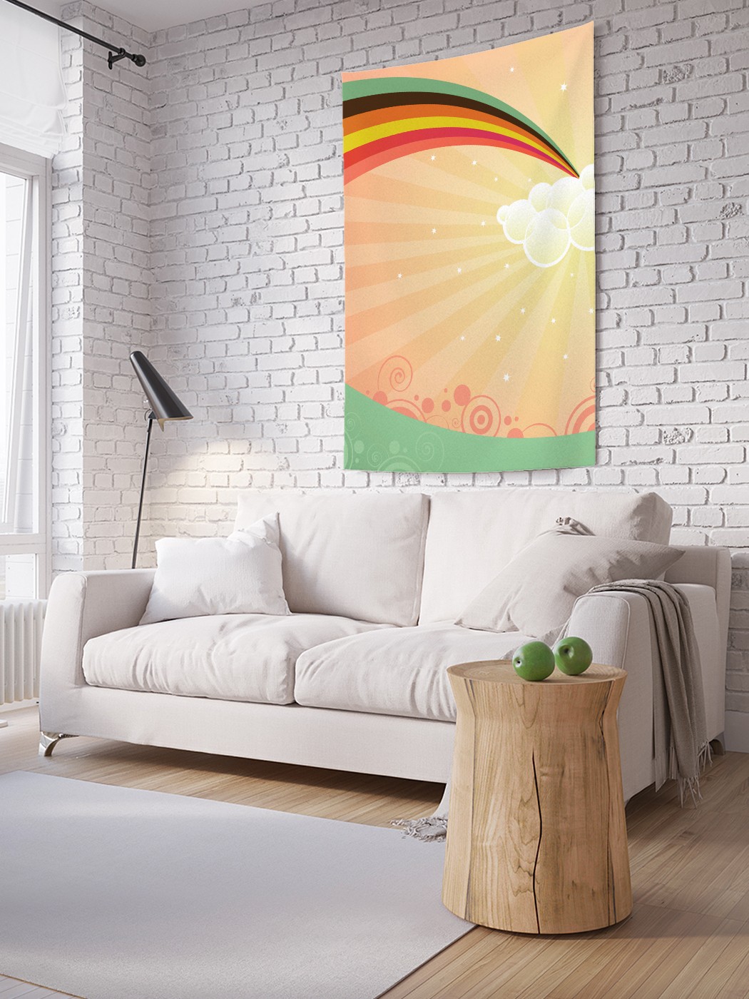 

Вертикальное фотопанно на стену JoyArty Радуга в облака 150x200 см, Радуга в облака