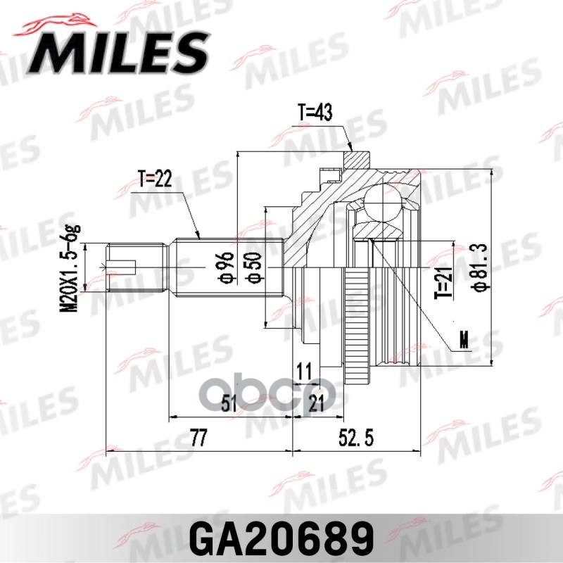 

Шрус Лада/Жигули/Lada/Ваз Granta At Нар. Miles арт. GA20689