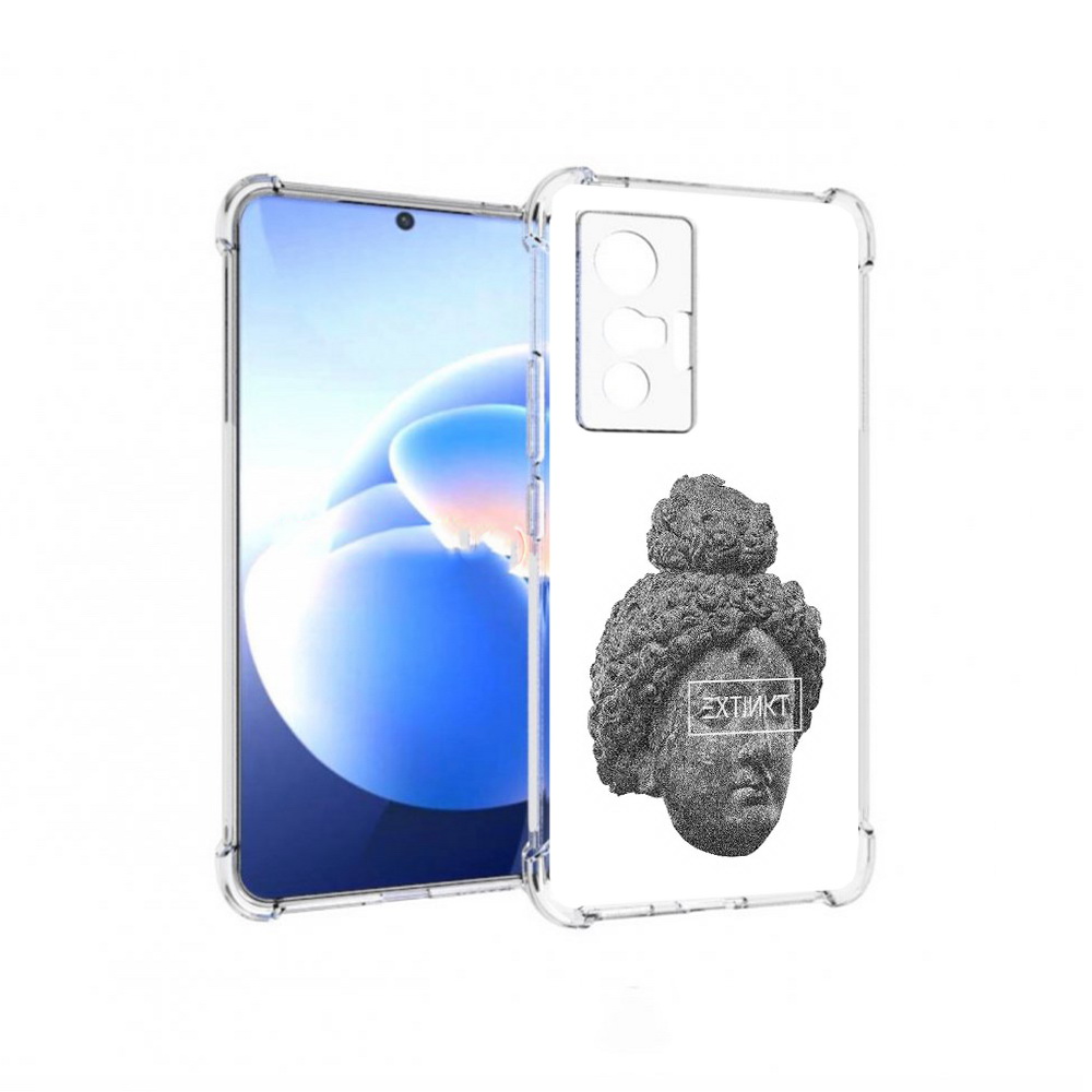 

Чехол MyPads Tocco для Vivo X70 каменное лицо девушки, Прозрачный, Tocco