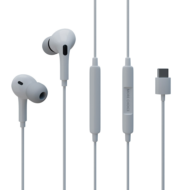 

Наушники вакуумные More choice G31Sa Smart Type-C разъём с МК c рег.громкости 1.2м White, G31Sa