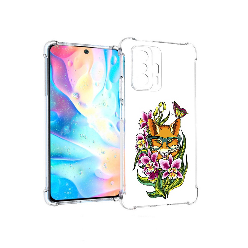 

Чехол MyPads Tocco для Xiaomi 11T Pro Лиса в цветах (PT163474.285.108), Прозрачный, Tocco