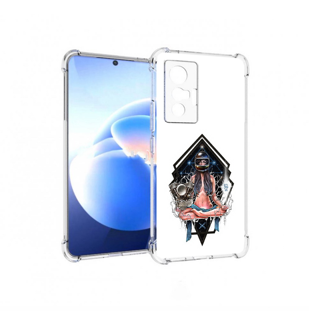 

Чехол MyPads Tocco для Vivo X70 красивая девушка в шлеме, Прозрачный, Tocco