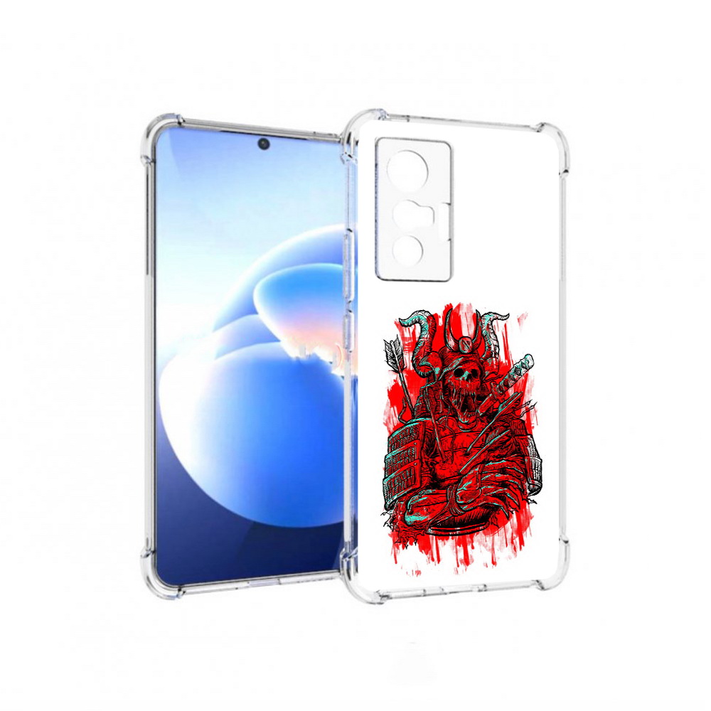 

Чехол MyPads Tocco для Vivo X70 красный скелет воин, Прозрачный, Tocco